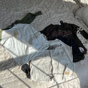 3 —3/4 sleeve Harley Davidson shirts size medium all in good condition.